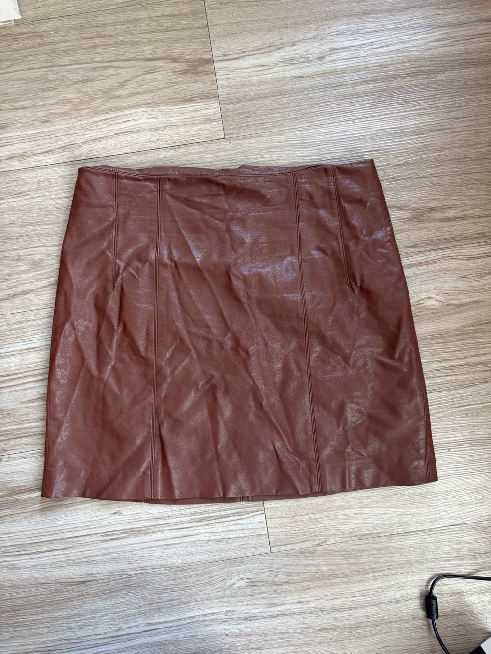 ASTR medium, rust brown leather mini skirt